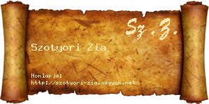 Szotyori Zia névjegykártya
